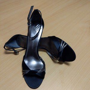 Enzo Angiolini Black Satin Heels EUC